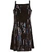 Color:Black/Multi - Image 4 - Honey And Rosie Big Girls 7-16 Long Sleeve Mesh Sequin Dress