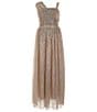 Color:Blush/Silver - Image 1 - Big Girls 7-16 One Shoulder Sequin Long Dress