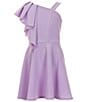 Color:Lavender - Image 1 - Big Girls 7-16 One-Shoulder Ruffle Fit & Flare Dress