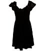 Color:Black - Image 2 - Big Girls 7-16 Ruffled-Off-The-Shoulder A-Line Dress