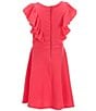 Honey and Rosie Big Girls Sleeveless Scuba Ruffle Front Dress, Color:Hot Pink - Image 2