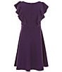 Color:Purple - Image 2 - Big Girls 7-16 Sleeveless Scuba Ruffle Front Dress