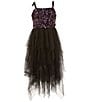 Color:Black/Multi - Image 1 - Honey And Rosie Big Girls 7-16 Sleeveless Sequin Tiered Mesh Dress