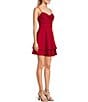 Color:Red - Image 3 - Cowl Neck Double Hem Fit & Flare Mini Dress