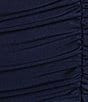 Color:Navy - Image 4 - Cowl Neck Lace-Up Back Front Slit Long Dress