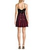 Color:Black/Berry - Image 2 - Disco Dot Tie Back Fit-And-Flare Dress