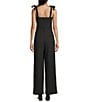 Honey and Rosie Dotted Scuba Crepe Sweetheart Neck Jumpsuit, Color:Black/White - Image 2