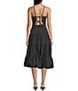 Honey and Rosie Dotted Triple Bubble Hem Tier Drop Waist Midi Dress, Color:Black/Ivory - Image 2