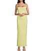 Honey and Rosie Drape Neck Low Open Back Midi Dress, Color:Yellow - Image 1
