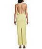 Honey and Rosie Drape Neck Low Open Back Midi Dress, Color:Yellow - Image 2