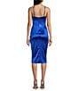 Honey and Rosie Drape Neck Side Pleat Envelope Hem Midi Dress - Image 2