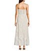 Honey and Rosie Floral Tie Strap Ruffle Side Slit Midi Dress, Color:Ivory - Image 2