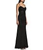 Honey and Rosie Glitter Drape Neck Adjustable Strap Shirred Gown, Color:Black - Image 3