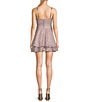 Color:Lilac - Image 2 - Glitter Lace Corset Double Hem Fit-And-Flare Dress