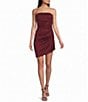Honey and Rosie Glitter Strapless Side Shirred Dress - Image 1