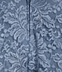 Honey and Rosie Glitter Stretch Lace Off-The-Shoulder Puff Sleeve Dress, Color:Perry - Image 4
