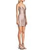 Color:Quartz - Image 3 - Glitter V-Neck Faux Wrap Dress