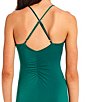Color:Hunter - Image 4 - Halter Neck Ruched Cut Out Bodycon Dress