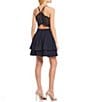 Color:Navy - Image 2 - Lace Back Double Hem Fit-and-Flare Dress