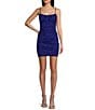 Honey and Rosie Lace Ruched Bodice Bodycon Dress, Color:Cobalt - Image 1