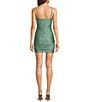 Honey and Rosie Notch Front Shirred Fitted Dress, Color:Sage - Image 2