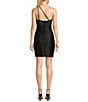 Color:Black - Image 2 - One Shoulder Side Slit Ruched Dress