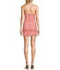 Honey and Rosie Pattern Sequin One Shoulder Double Strap Bodycon Dress, Color:Coral/Peach - Image 2