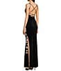 Honey and Rosie Placement Sequin Embroidered Lace Up Back Gown, Color:Black/Multi - Image 4