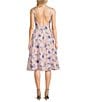 Honey and Rosie Floral Printed Stretch Sateen Square Neck Open Back Midi Dress, Color:Pink/Blue - Image 2