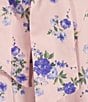 Honey and Rosie Floral Printed Stretch Sateen Square Neck Open Back Midi Dress, Color:Pink/Blue - Image 3