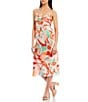 Color:Tropical Multi - Image 1 - Printed Twist Front Cut-Out Midi Dress