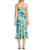 Color:Cyan/Lilac - Image 2 - Printed Twist Front Cut-Out Midi Dress