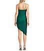 Honey and Rosie Rhinestone Adjustable Spaghetti Strap A-Symmetrical Midi Dress, Color:Hunter - Image 2