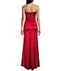 Honey and Rosie Sateen Sweetheart Neck Strapless Corset Long Dress, Color:Cherry - Image 2