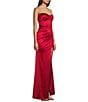 Honey and Rosie Sateen Sweetheart Neck Strapless Corset Long Dress, Color:Cherry - Image 3