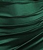 Honey and Rosie Sateen V-Neck Sleeveless Lace Up Back Pleated Dress, Color:Hunter - Image 4