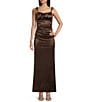Honey and Rosie Scoop Neck Spaghetti Tie Strap Low-Back Gown - Image 1