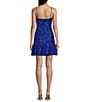 Honey and Rosie Sequin Drop Waist Bubble Hem Dress, Color:Royal - Image 2