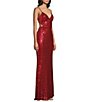 Honey and Rosie Sequin Lace-Up Back Cut-Out Long Dress - Image 3