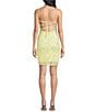 Honey and Rosie Sequin Patterned V-Neck Lace Up Back Dress, Color:Yellow - Image 2