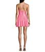Color:Neon Pink - Image 2 - Sequin Strappy One Shoulder Dress