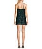 Color:Black/Green - Image 2 - Sequin Tassel Mesh Scoop Neck Mini Dress