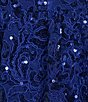 Honey and Rosie Sequined Mesh Lace Criss Cross Back Bubble Hem Dress, Color:Royal - Image 4