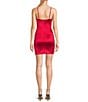 Color:Red - Image 2 - Sleeveless Faux-Wrap Sheath Dress