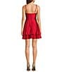 Honey and Rosie Spaghetti Strap A-Line Double Tiered Dress, Color:Red - Image 2