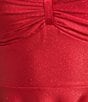 Honey and Rosie Spaghetti Strap A-Line Double Tiered Dress, Color:Red - Image 4