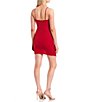 Color:Red - Image 2 - Spaghetti Strap Asymmetric Dress