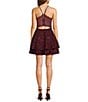 Honey and Rosie Spaghetti Strap Lace Bra-Back Eyelash Double Hem Fit & Flare Mini Dress - Image 2