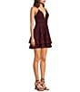 Honey and Rosie Spaghetti Strap Lace Bra-Back Eyelash Double Hem Fit & Flare Mini Dress - Image 3