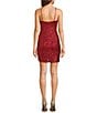 Honey and Rosie Spaghetti Strap Empire Seam Allover Sequin Dress, Color:Red - Image 2